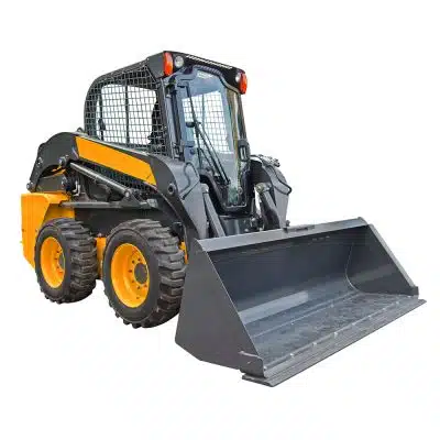 Yellow Skid Loader on white background